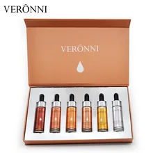 VERONNI 6pcs/set Highlighter Liquid Makeup Set Contouring Face Brighten Base Primer Shimmer Contour Bronzer Cream Concealer