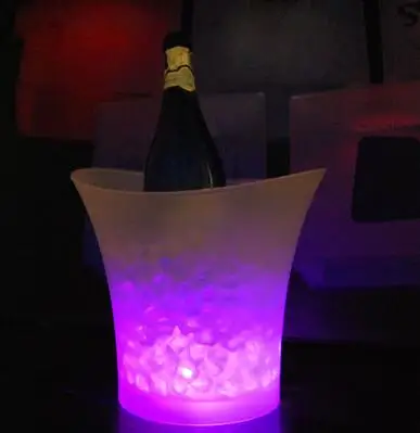 5л Красочный Светодиодный светильник ведро для льда шампанское вино напиток охладитель льда для пива качество PP ледяной баррель Бар ночной клуб пивное ведро контейнер - Цвет: Сливовый