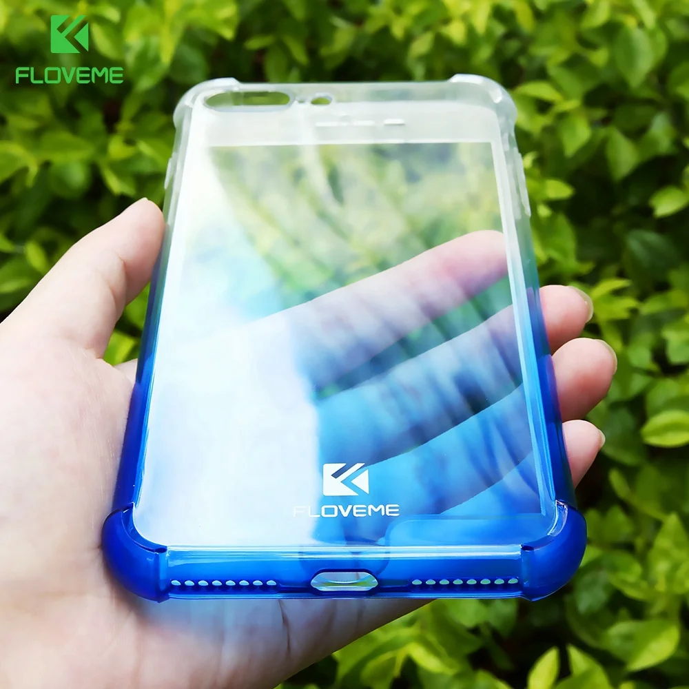 Floveme 360 градусов защитный градиент чехол для iphone 8 7 6 S Plus Чехол анти стук крышка
