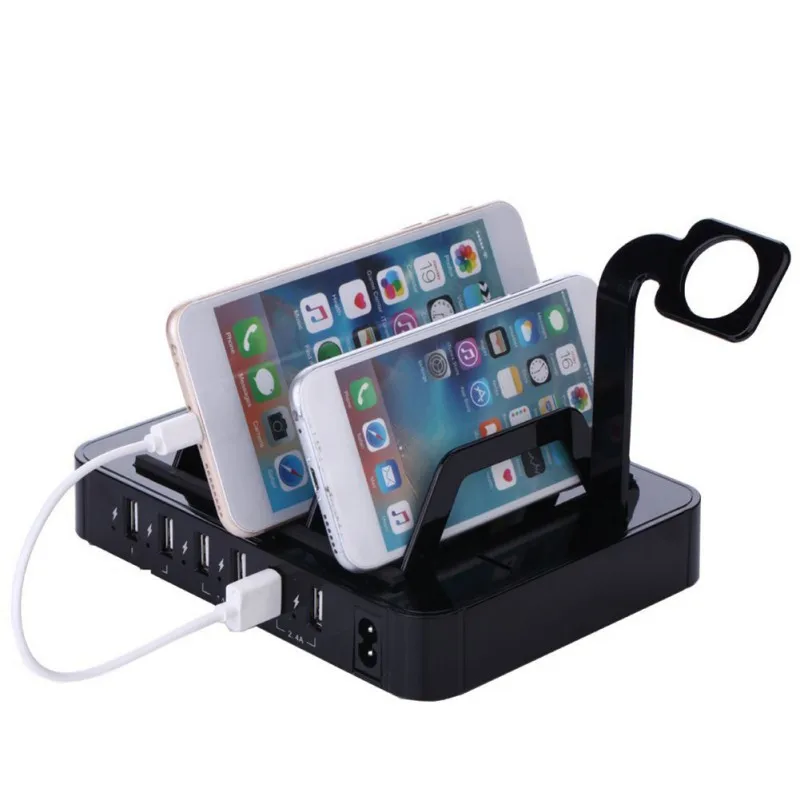 6 منافذ 8 فتحة حوض شحن USB محطة مكتب سريع شاحن Hub للهواتف الذكية أقراص الولايات المتحدة الاتحاد الافريقي المملكة المتحدة الاتحاد الأوروبي