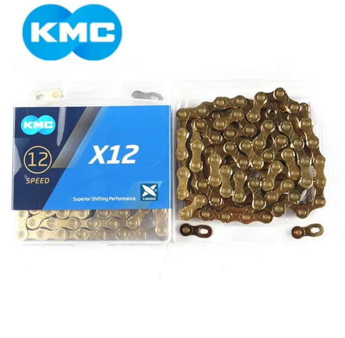 12 Скоростей KMC X12 126L MTB горный велосипед Fietsketting 12 s Gouden Ketting met Magische Knop voor Fietsonderdelen met Originele doo