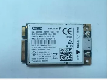 

Ericsson F3507G DW5530 KM266 XX982 N367M C687R 2G 3G HSDPA 7.2MB GSM GPRS GPS WWAN Wireless WLAN Card