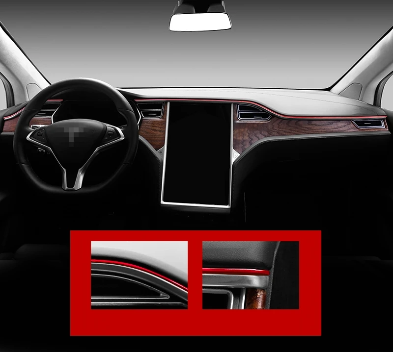 Для TESLA MODELX модель S- панель Центрального управления панель Крышка отделка полосы пластиковые украшения авто аксессуары