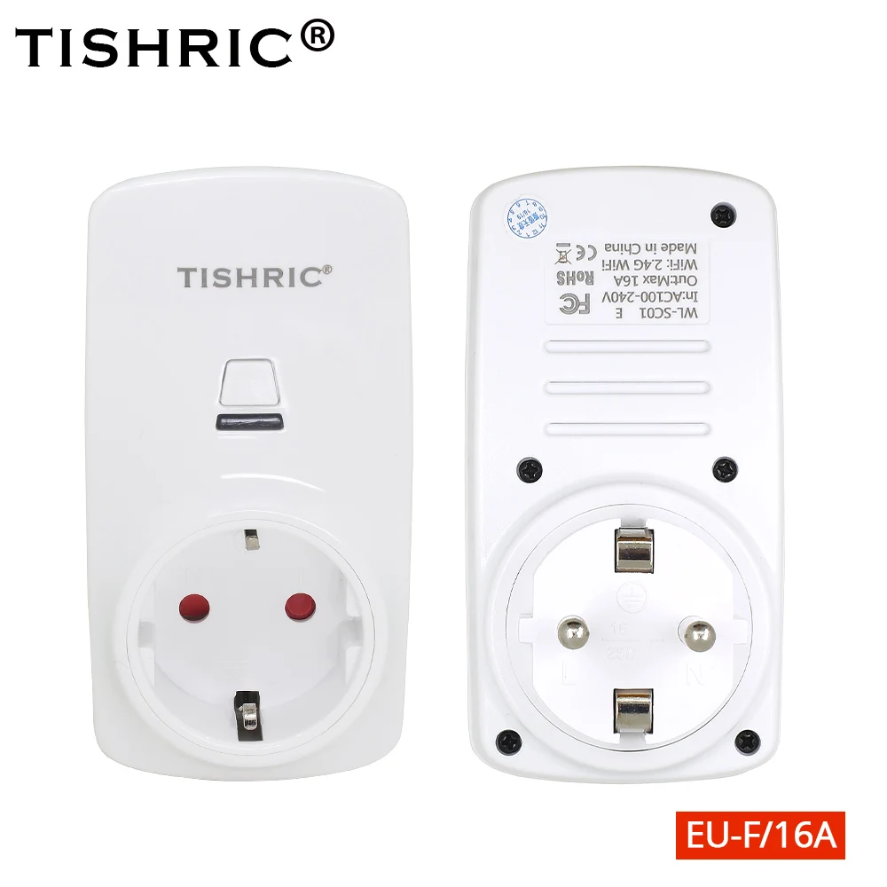 TISHRIC 10A/16A EU/AU/US/UK/FR Wi-Fi розетка, умная розетка, таймер, дистанционное приложение, управление Ewelink, Alexa Google, домашняя Автоматизация - Комплект: 16A EU-F Socket