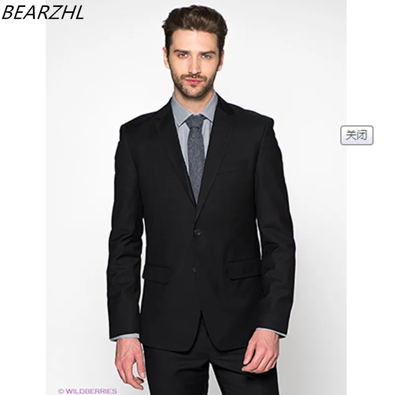 men tuxedo for groom suits black custom made suit prom wear 2018 high quality wool bleed | Мужская одежда