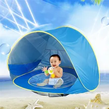 Голубая детская кровать для путешествий, игрушечная палатка, портативная детская Пляжная палатка для отдыха, UPF 50+ Солнцезащитная палатка, складная открытая Chid дорожная кровать, Москитная игрушка-сетка