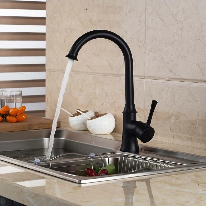 Luxury Single Lever Kitchen Sink Faucet Hot Cold One Hole Mixer Taps