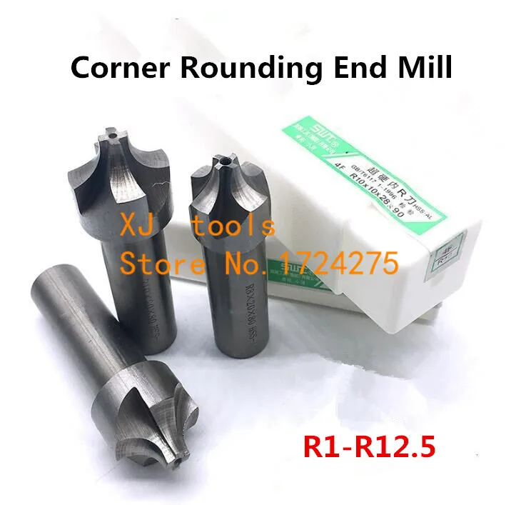 2/4Flute R1R12.5mm HSS Corner Rounding End mills,Ball nosed End Mill concave Radius milling