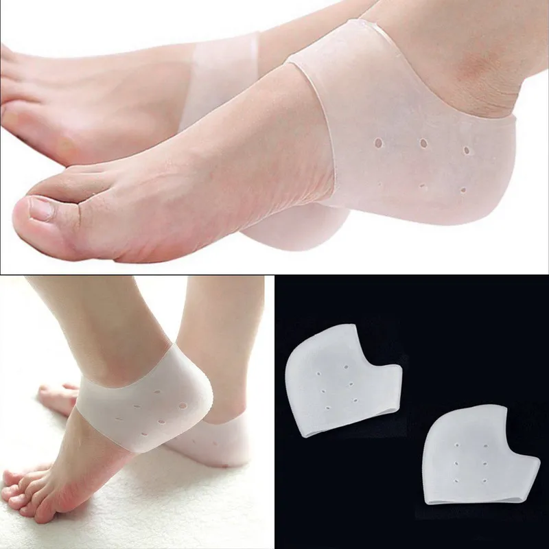 1 par Gel calcetín de cuidado de los pies herramienta de pies Protector de alivio del dolor Crack prevención hidratar piel muerta calcetín con agujero