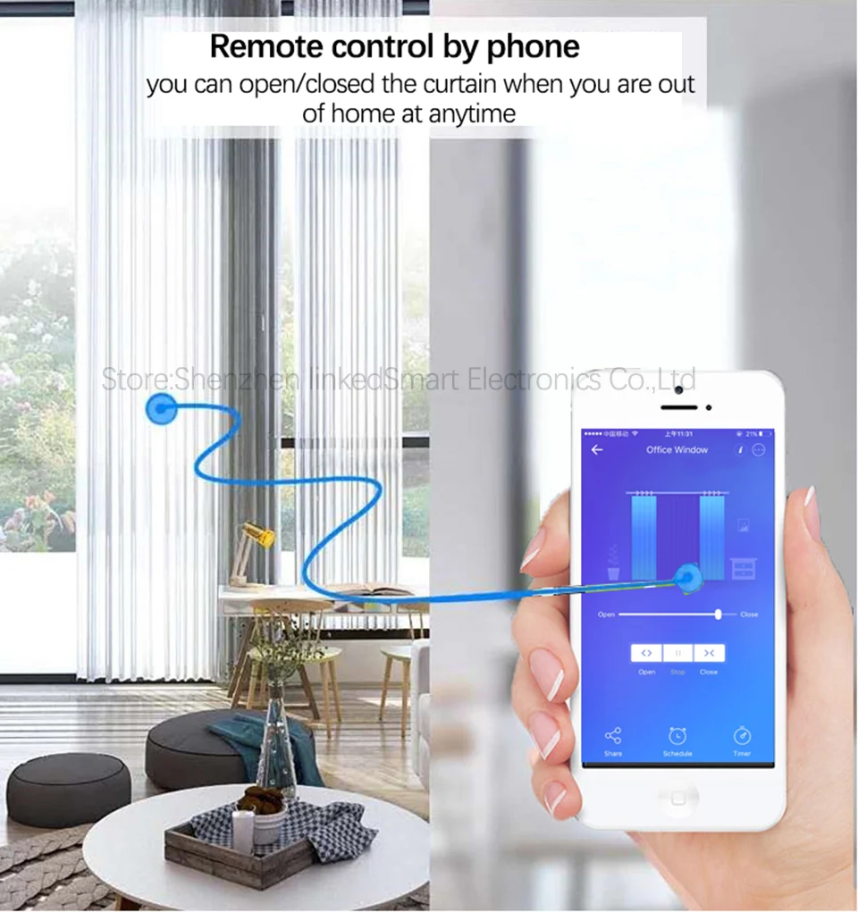 Умный электрический мотор Ewelink приложение, умный дом Wifi шторный мотор пульт дистанционного управления/Голосовое управление работа с Alexa/google Home для умного дома