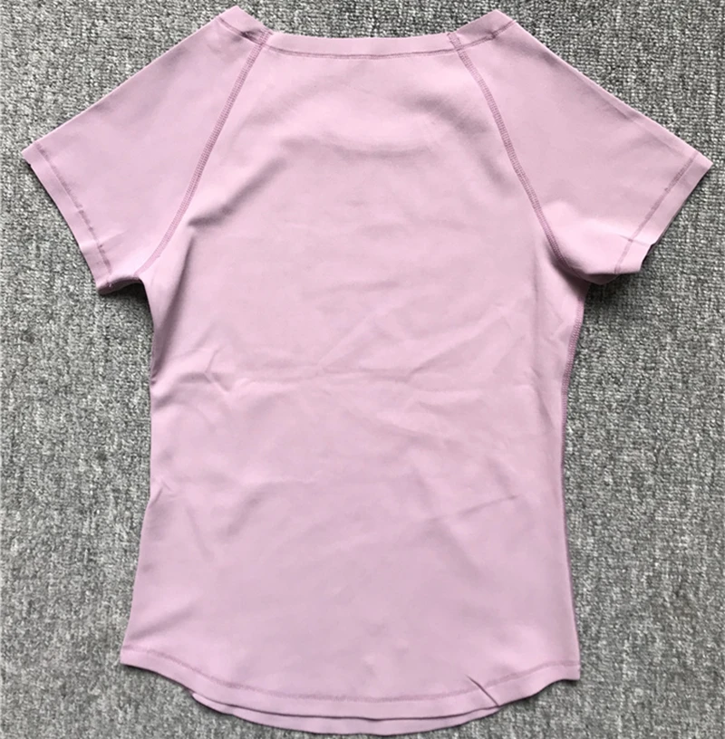New Quick Dry Tight Dark Grey Yoga Shirts Women GYM Fitness Clothes Seamless T-shirt Breathable Running Tees Yoga Tops Clothing