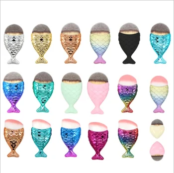 

Mermaid Tail Rose Gold Fish Brushes Powder Blusher Makeup Set Tool Contour Foundation Brush Art Auntie Sofia / by dhl 200pcs