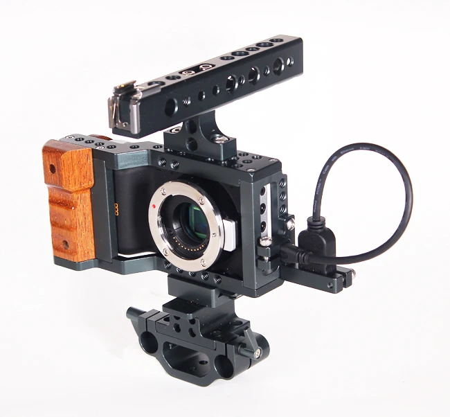 BMPCC Cage DSLR Rig Handle Grip 15mm BMPCC for Blackmagic Pocket Camera Free Shipping By dhl