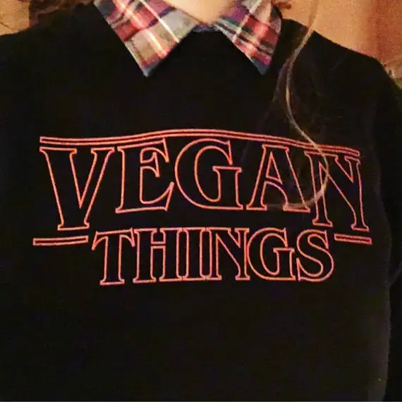 

Sugarbaby Vegan things Sweatshirt Vegan Top Veggie Casual Tops Long Sleeve TV Parody Vegan Gift High quality Vegan Hoody