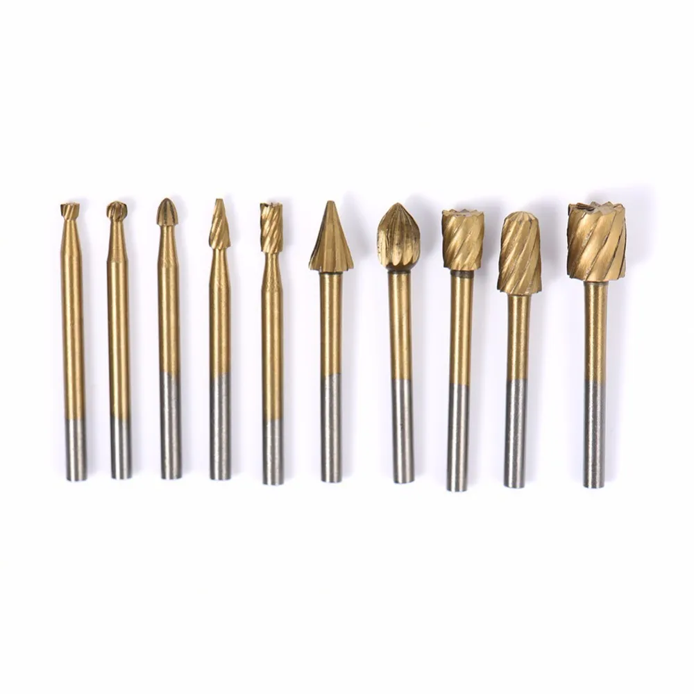 Инструменты PW 10 шт./компл. HSS Титан для Dremel ротационное фрезерование ротационный