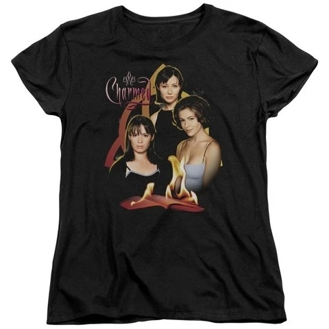 Trevco Charmed-Original Three - Short Sleeve Womens Tee - Black 2X