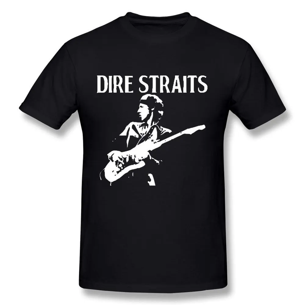 Hsuail Для Мужчин's Dire Straits диапазона Символ Футболка Хип-хоп короткий рукав