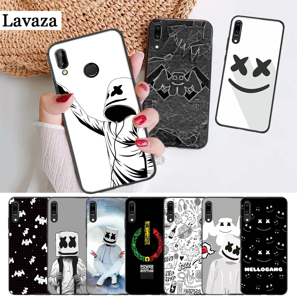 

Lavaza Marshmello Black Silicone Case for Huawei P8 Lite 2015 2017 P9 2016 Mimi P10 P20 Pro P Smart 2019 P30 Lite Pro