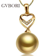 GVBORI 18 K из желтого золота с бриллиантом SouthSea Золотая жемчужная подвеска для женщин Бриллиантовая подвеска роскошное изысканное украшение на свадьбу/вечерние подарки