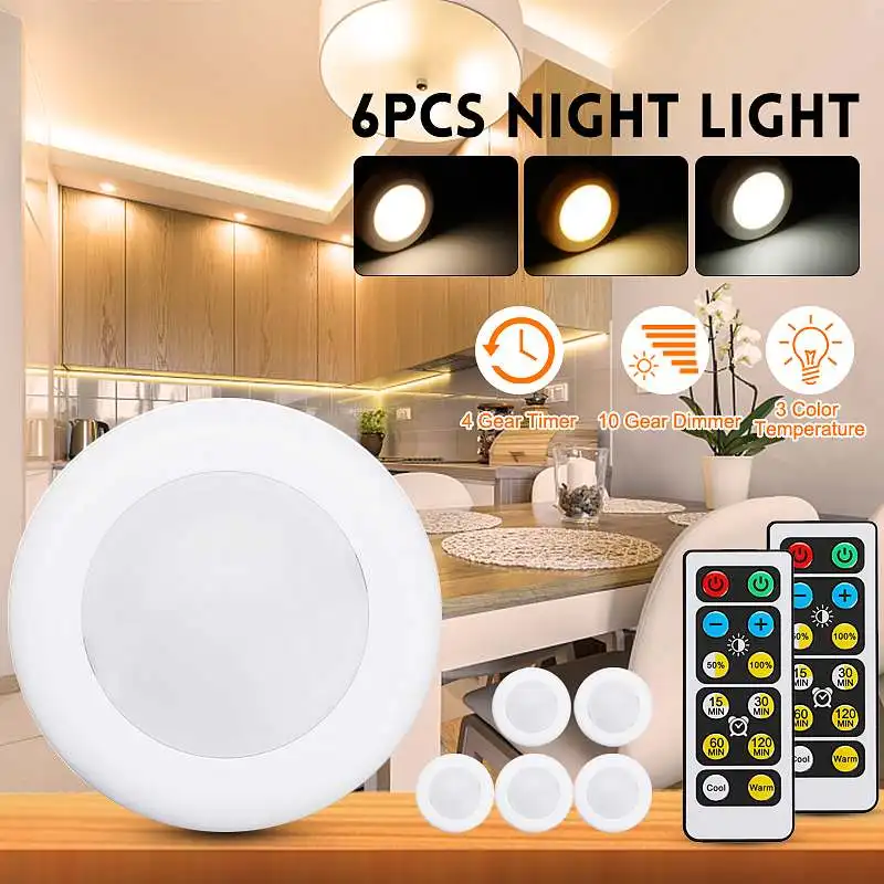 Claite 6Pcs Led Cabinet Wardrobe Lights With 2Pcs Remote Controllers Battery Power Dimmable Timing huismerk kopen in de aanbieding Claite 6Pcs Led Cabinet Wardrobe Lights With 2Pcs Remote Controllers Battery Power Dimmable Timing huismerk kopen in de aanbieding