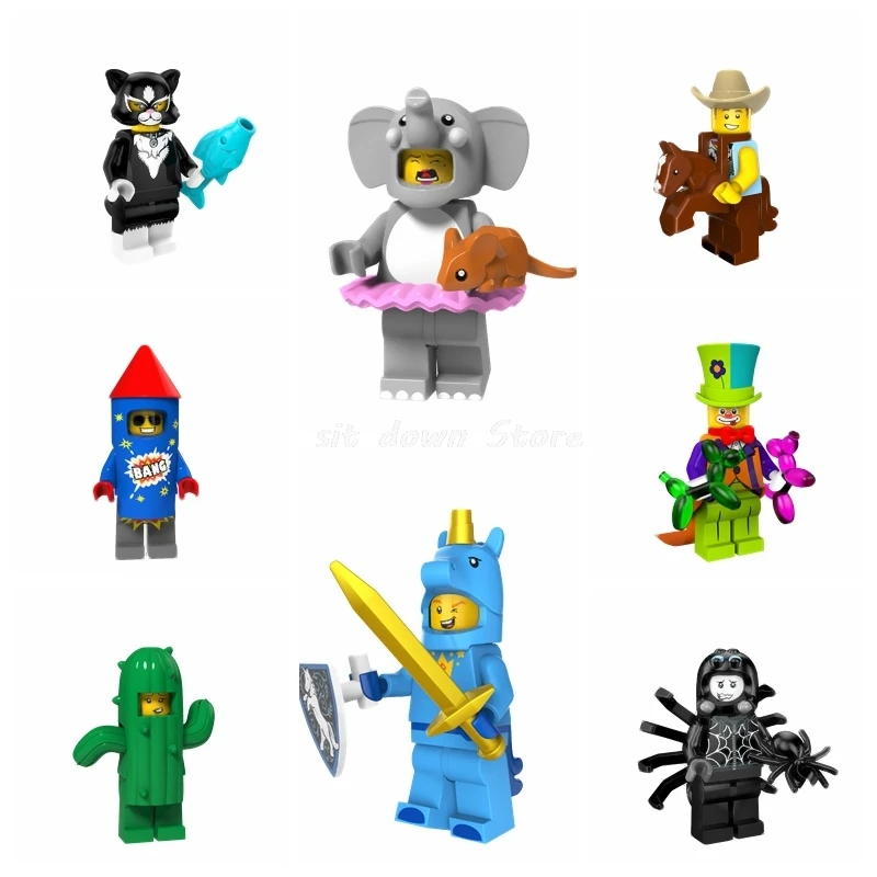 

The Best Gifts Legoing Birthday party Set figures Joker unicorn catwoman Elephant cactus Legoing Model Building Blocks Toys gift