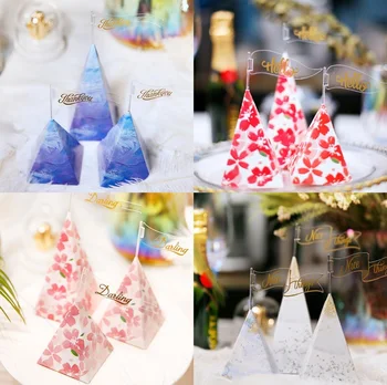 

100 Pcs New Sakura Marble Tower Style Wedding Favors Candy Boxes Bomboniera Giveaways Box Chocolate Box Party Supplies Gift Box