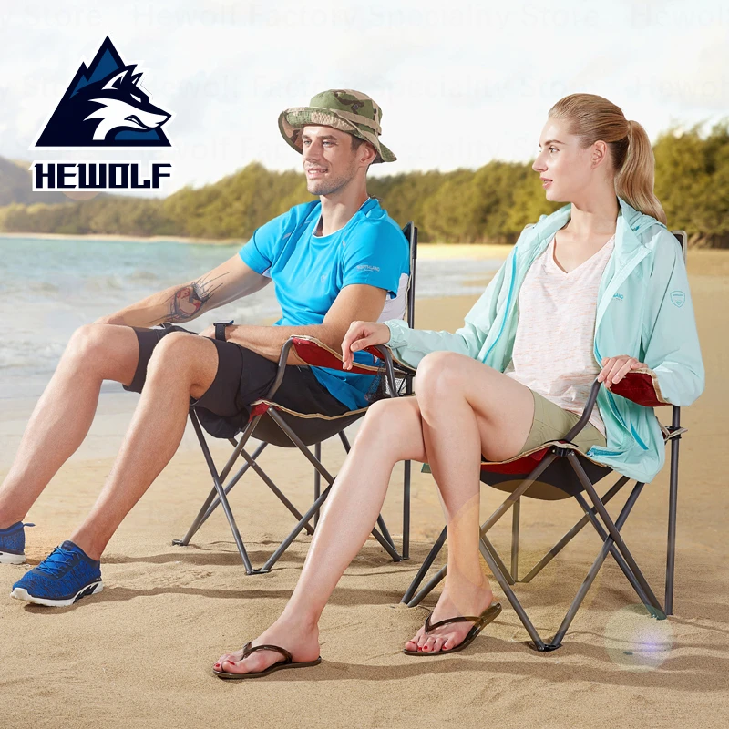 

Hewolf Camping Chair Foldable Portable Fishing Chair Oxford Fabric Chair Outdoor Comfortable Leisure Armchair Beach Picnic Tools