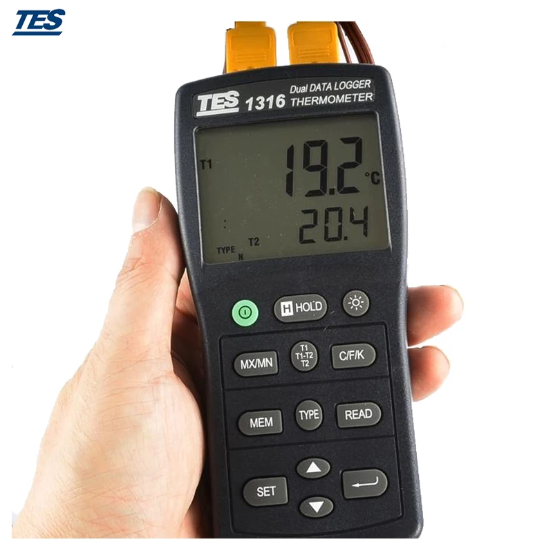 TES1316 K.J.E.T.R.S.N. Data Logger Thermometer High Accuracy Digital ...