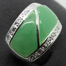 925 Серебряное Ювелирное кольцо инкрустация с зелёными камнями кольцо из стерлингового серебра 925 кольца Размер 8,9, 10,11# RINGE мужской Кристалл циркония