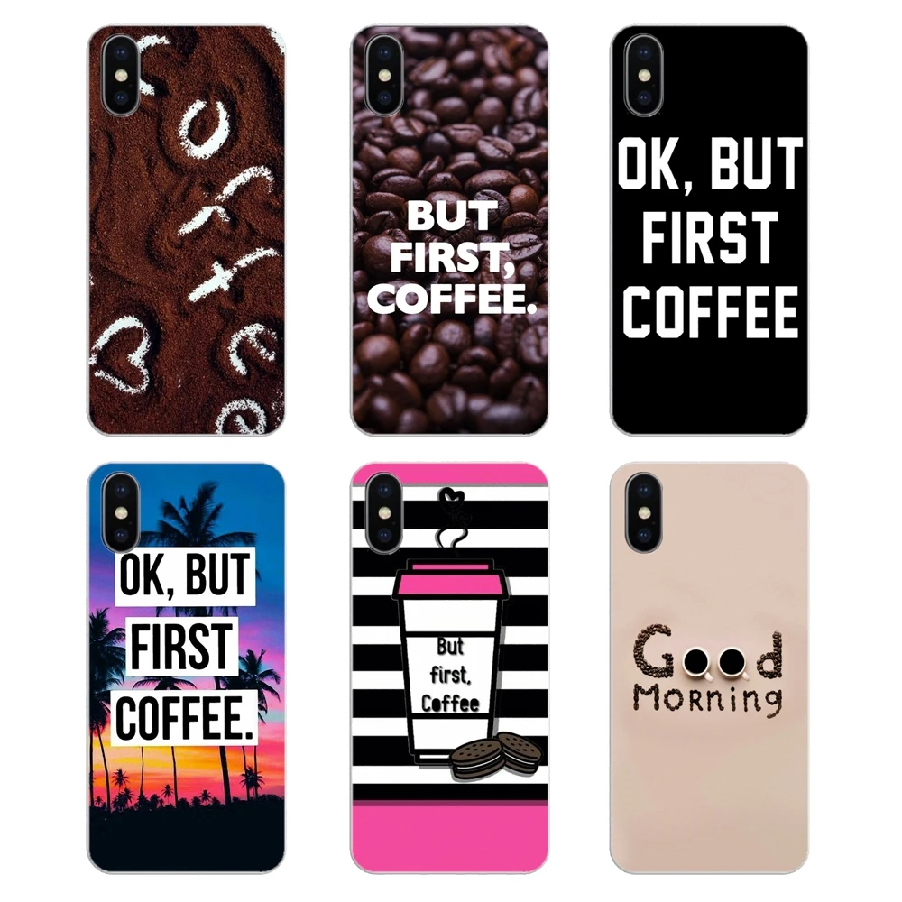 ok but first coffee Art Print For Samsung Galaxy Note 8 9 S9 S10 A8 A9 Star Lite Plus A6S A9S Soft Transparent Shell Covers |
