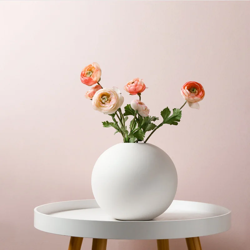 Креативная Европейская керамическая ваза ручной работы, круглая Цветочная ваза с орнаментом, держатель для растений, аксессуары для украшения дома, свадебные подарки