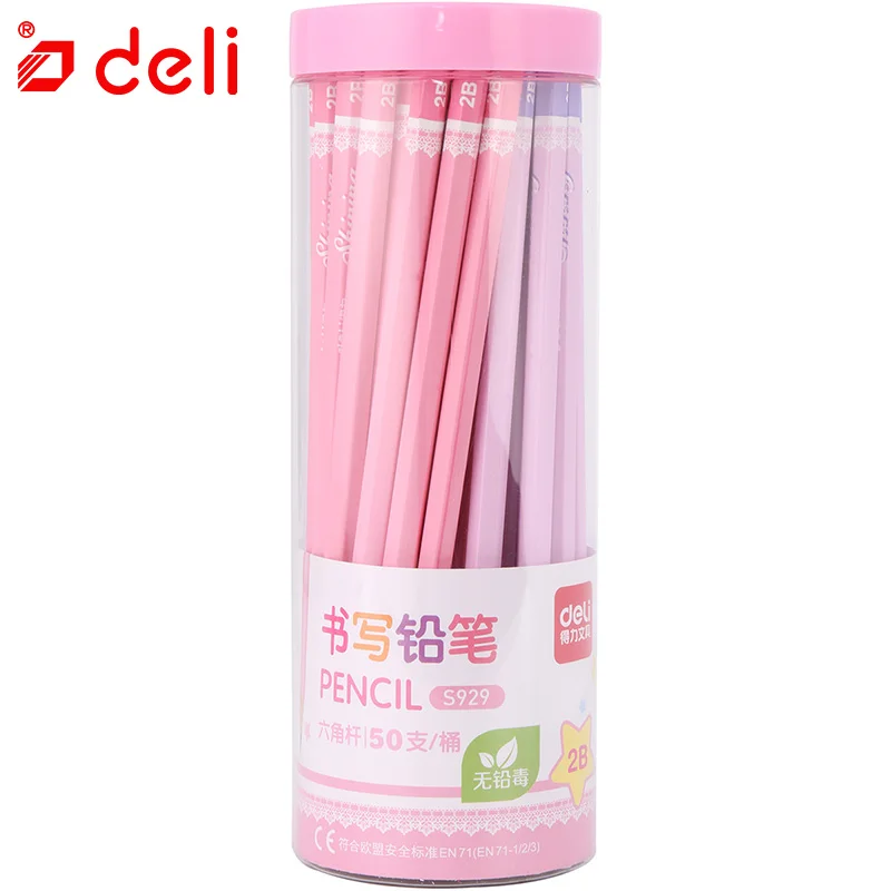 Deli 25/50Pcs Pencil 2B/HB Pencil Set Stationery Items Writing Standard Pencils For School Basswood Office & School Supplies