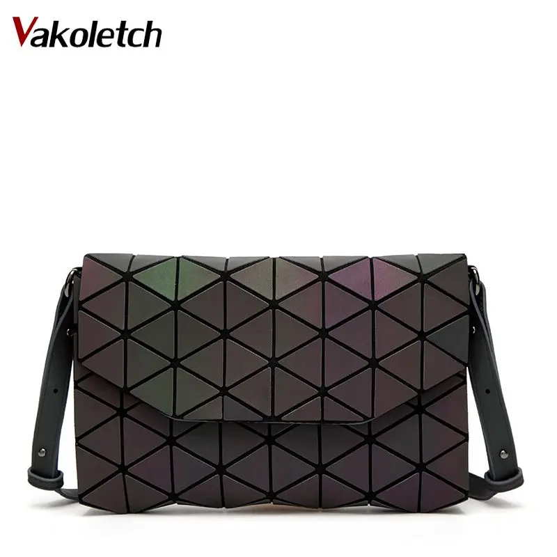

Luminous Designer Women Evening Bag Shoulder Bags Girls Flap Handbag 2019 Fashion Geometric Casual Clutch Messenger Bags KL353
