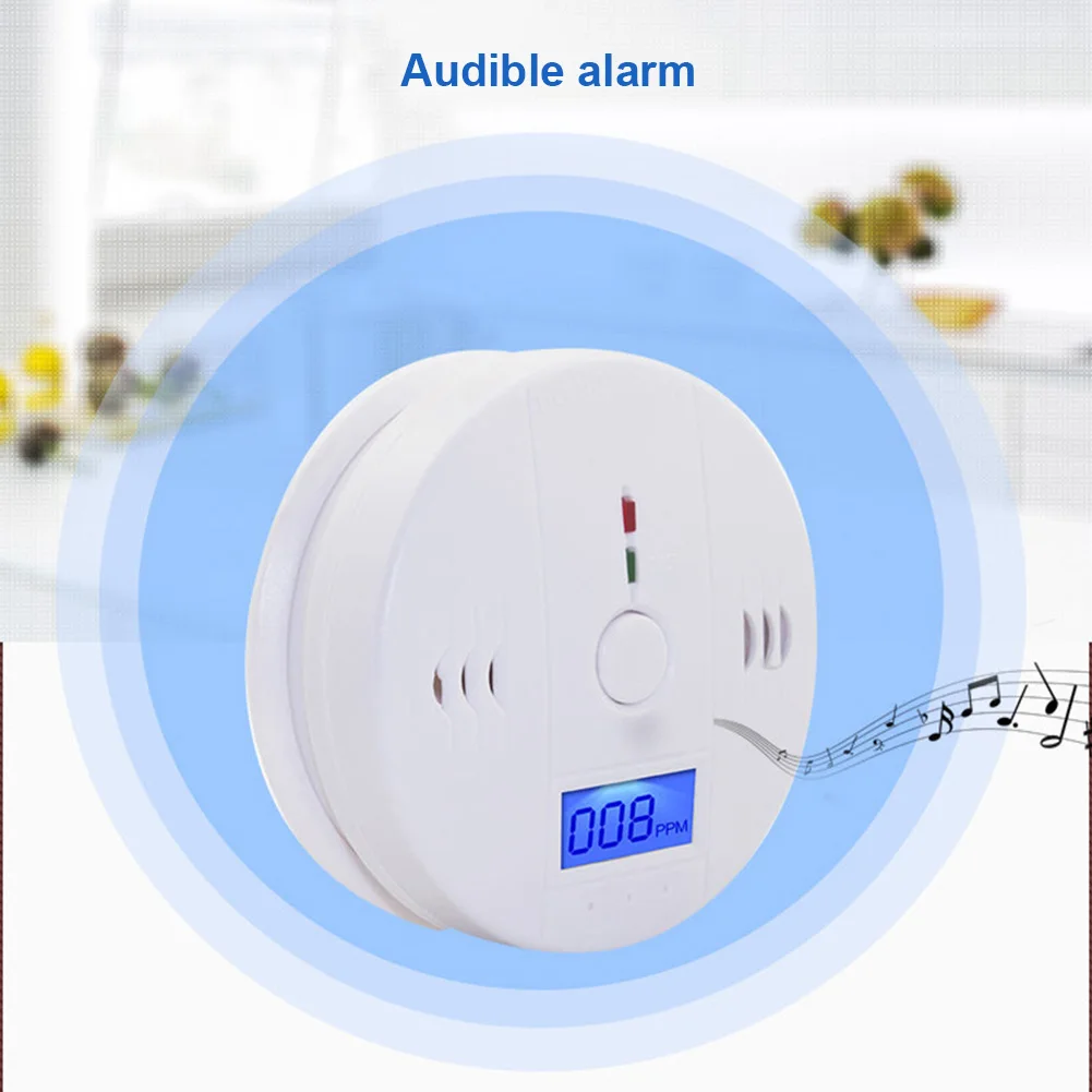 

LCD CO Carbon Monoxide Smoke Detector Alarm Poisoning Gas Warning Sensor Monitor Device LCC77