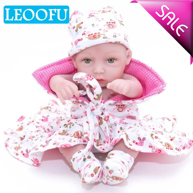 

LEOOFU 28cm 11inch cute bebe reborn doll full body silicone reborn baby dolls lifelike newborn baby gift babies toys