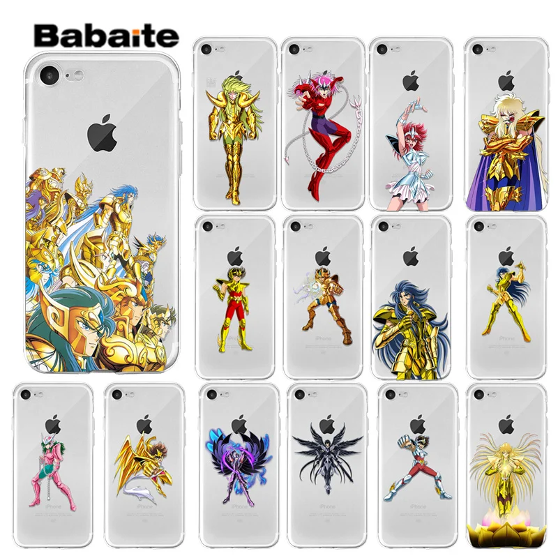 Babaite Anime Saint Seiya прозрачный мягкий чехол для телефона Apple iPhone7 8 6 6S Plus X XS MAX 5 5S SE XR |