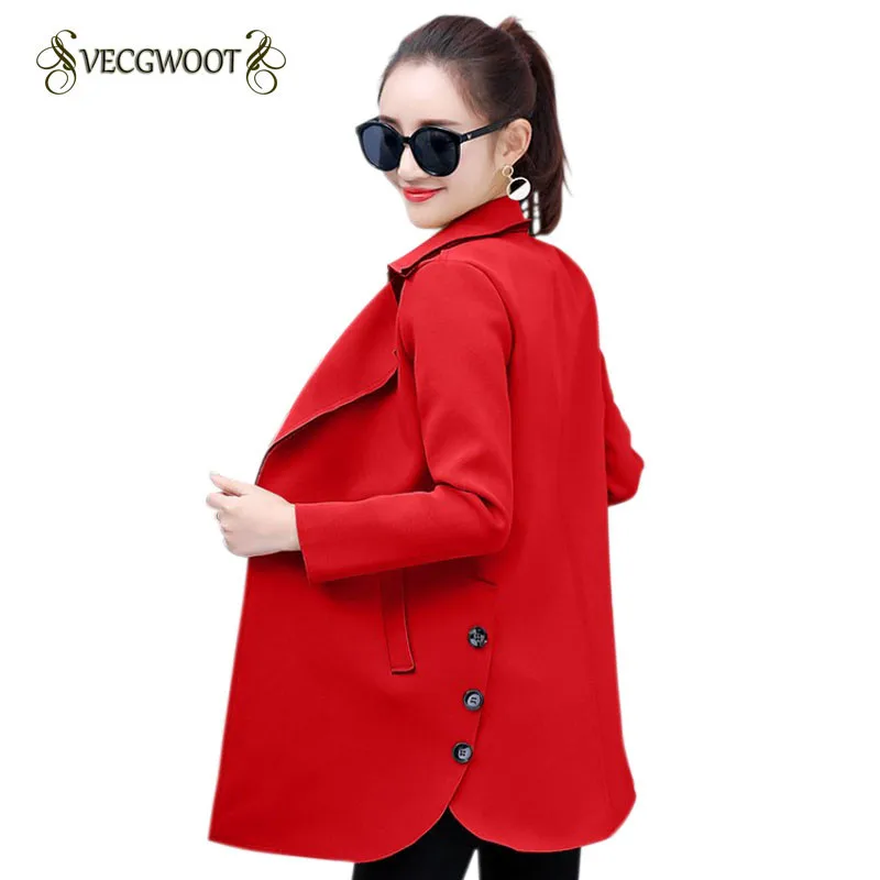 

2019 autumn new windbreaker female long section fat large size jacket women suit jacket pull femme female Outwear Overcoat 4xl