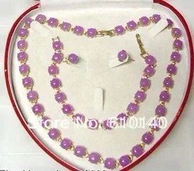 

2PCS beautiful Purple k bracelet necklace/pendant earrings 2werert