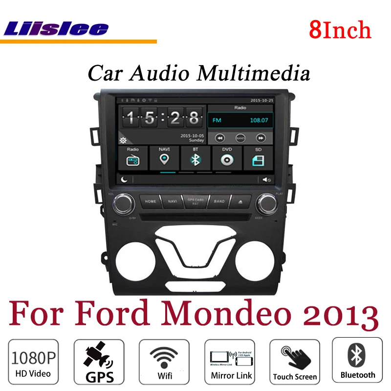 Best Liislee For Ford For Mondeo 2013 Stereo Android Radio DVD Player 3G Wifi BT GPS MAP Navigation 1080P System Original NAVI Design 1