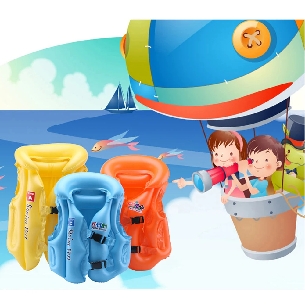 

PVC Inflatable Safety Life Jacket Vest Baby & Kids' Floats Child Kid Boating Drifting Lifesaving Waistcoat Pools & Water Fun