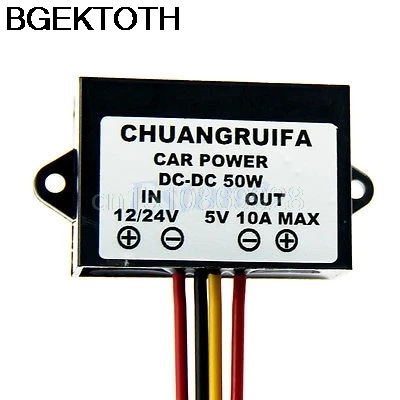Waterproof DC 12/24V to 5V 10A 50W Buck Step-Down Converter Module Car Power | Обустройство дома