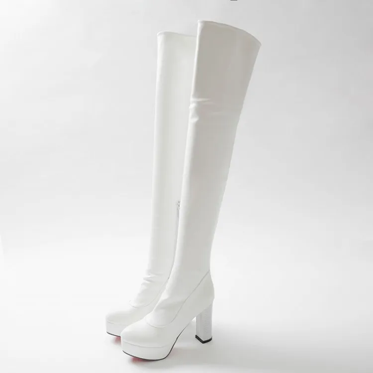 Г., новые зимние сапоги на высоком каблуке элегантные пикантные женские сапоги для отдыха кожаные сапоги на тонком каблуке с круглым носком, 8093 - Цвет: Белый