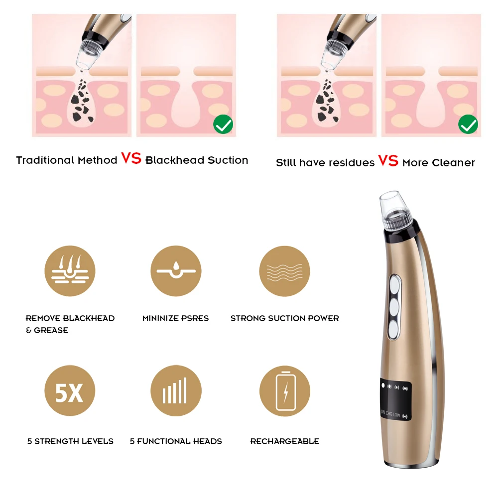 Price Pore Vacuum Removal Nose Blackhead Remover T Zone Face Acne Pimple Vacuum Suction Machine Facial Clean Professional Tool Beauty