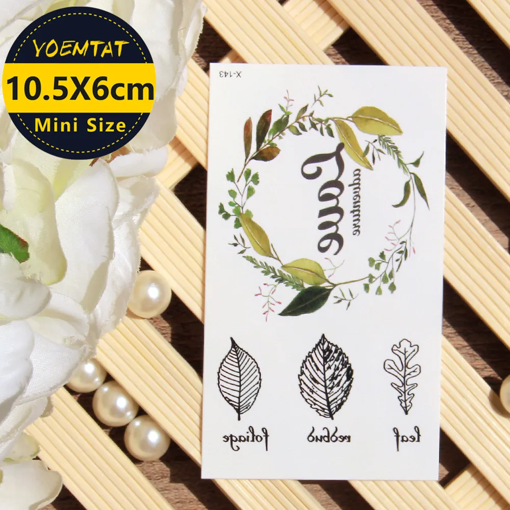 1 шт. водостойкая Временная тату наклейка с листьями и цветами|flower tattoo|waterproof temporary