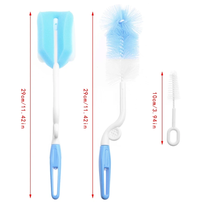 

3pcs Teapot Nozzle Spout Tube Baby Milk Bottle Nipple Cleaning Brush Cleaner Set