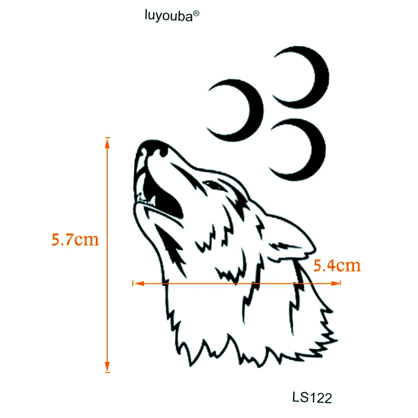 3D Луна и волк водонепроницаемые Временные татуировки для мужчин красота животные Harajuku искусственная татуаж Временная Femme тату наклейки