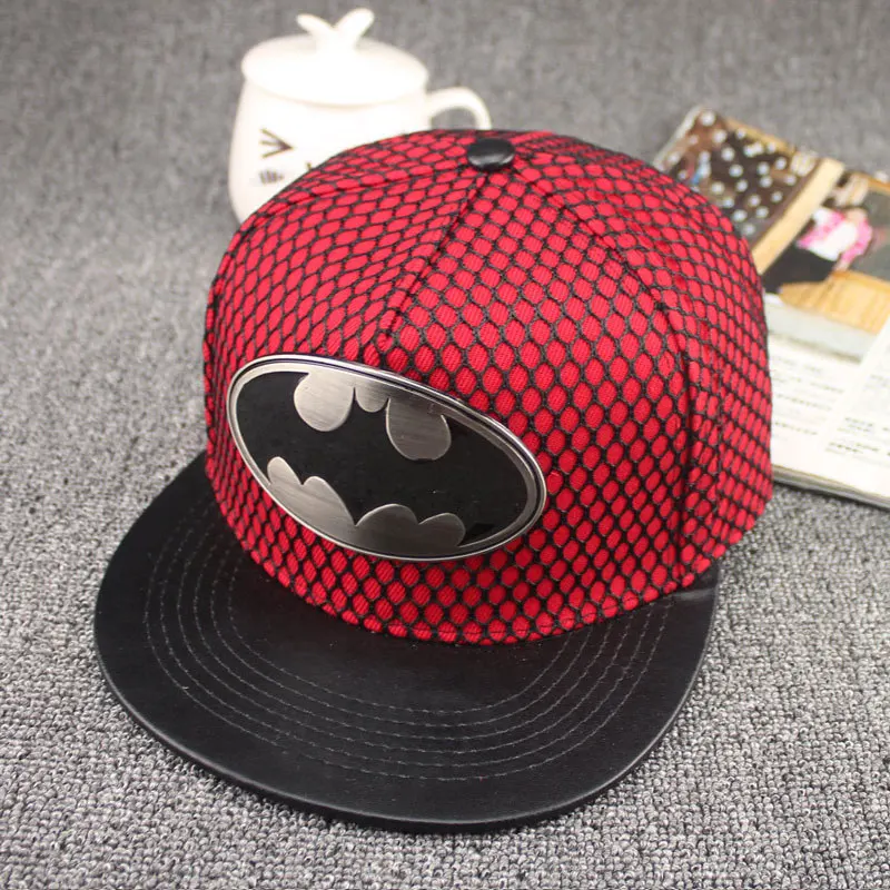 Хит, супер крутая бейсбольная кепка Бэтмена для мужчин и женщин, уличная Кепка в стиле хип-хоп, папа, двойная сетчатая Кепка, Кепка для водителя грузовика, регулируемая бейсболка, кепка s - Цвет: Red