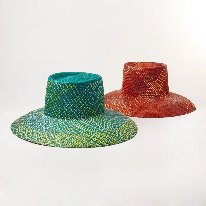 

Bucket Hat Beach Hats Cheapeau Women's Summer Sun Hat Fine Straw Vacation Hat Top Quality 691122