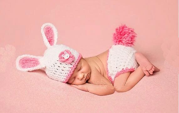 Livraison Gratuite Pret Bebe Lapin Chapeau Bebe Chapeau De Paques Bebe Fille Chapeau Et Couche Culotte Et Fleur Avec Bouton De Lapin Nb 3m Aliexpress