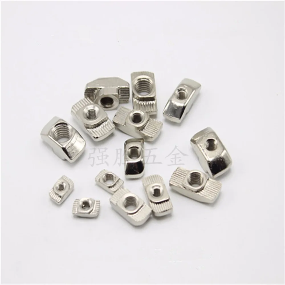 

100pcs M3 M4 M5 M6 Hammer Nut For 3030 Aluminum Profile T Nut Fastener Sliding Nut Nickel Plated Aluminum Connector